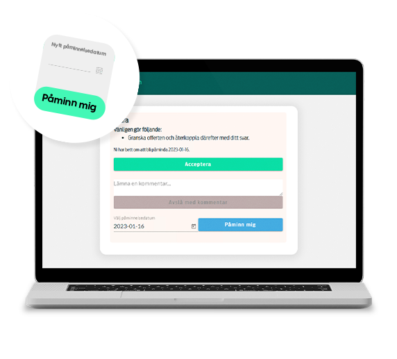 Bärbar dator som visar en skärm med texten ”Du har ett nytt mail!” och en e-postikon